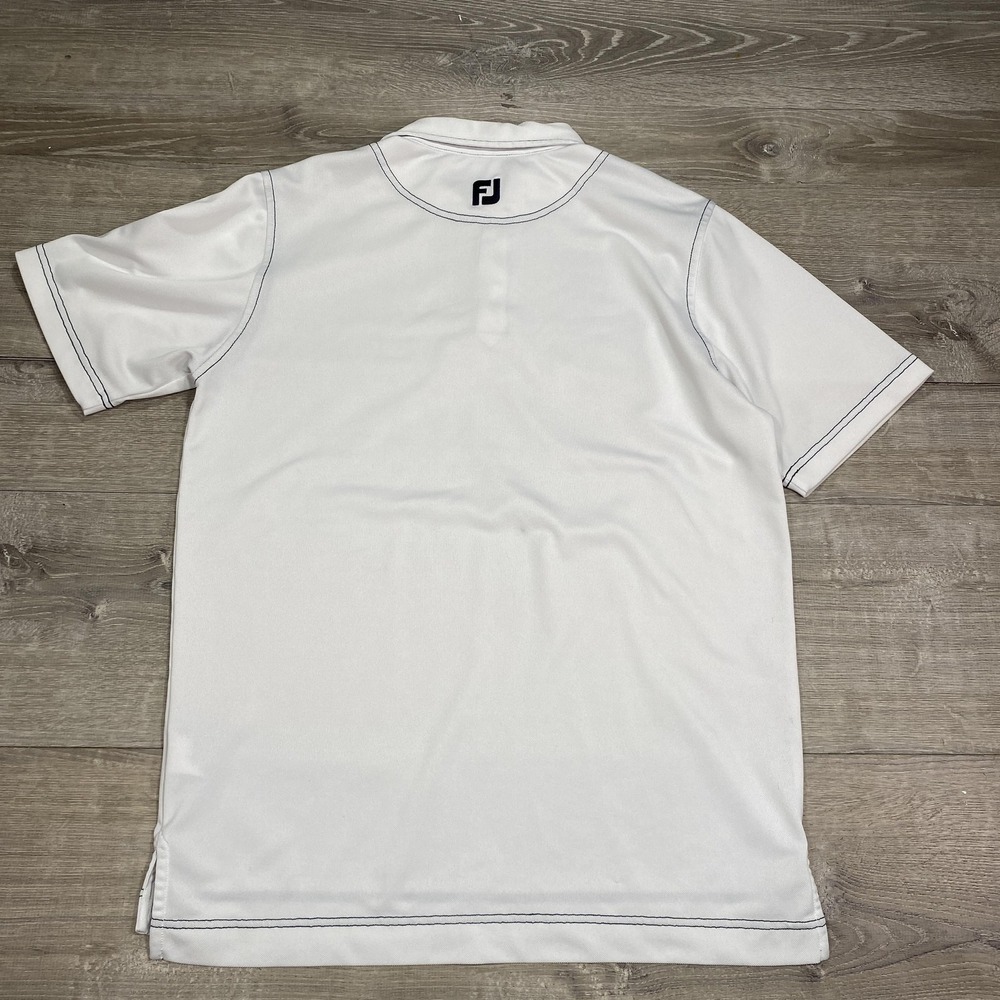 FootJoy Polo Shirt Mens Medium White Athletic Fit Golf Performance‎ Stretch - Picture 7 of 11